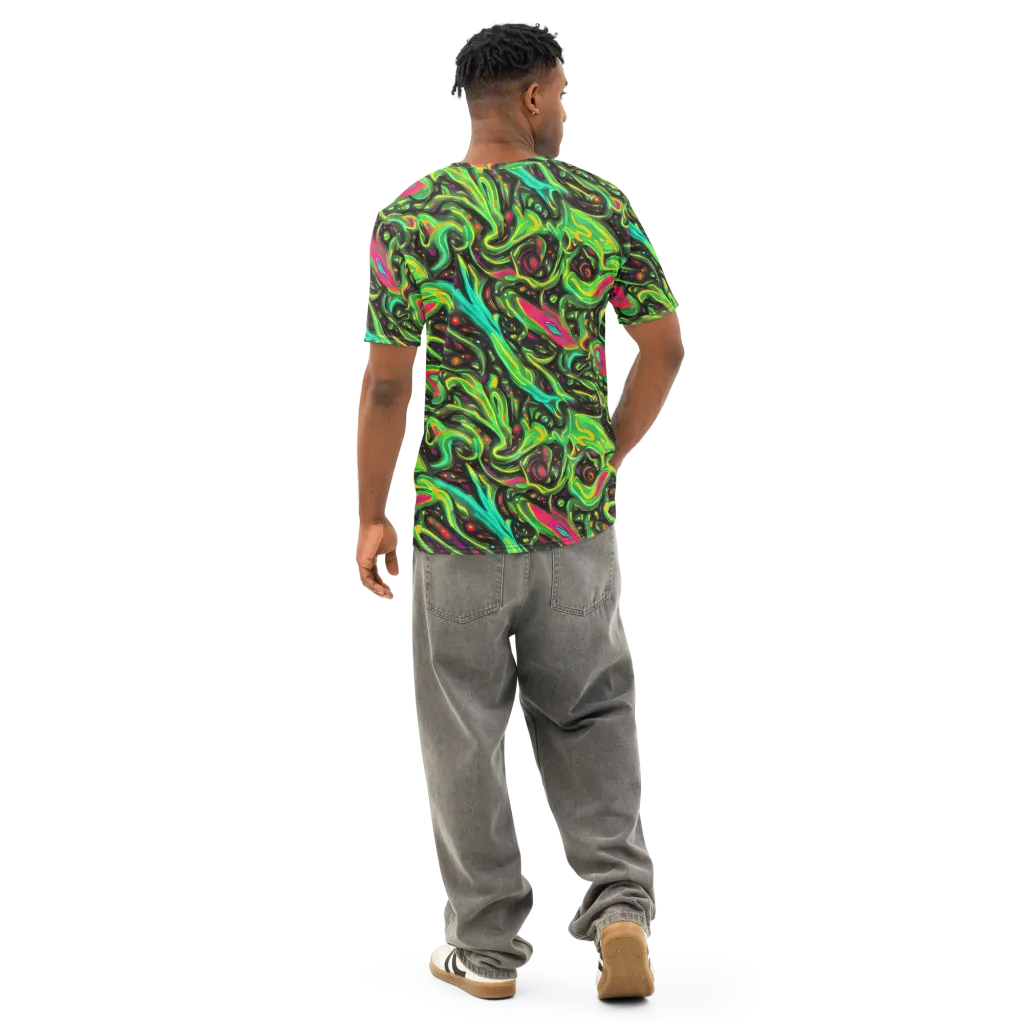 Luminous Ooze on Men's Cotton Crew Neck T-Shirt — Back