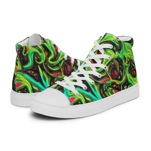 Luminous Ooze on a Men's High Top Canvas Shoes