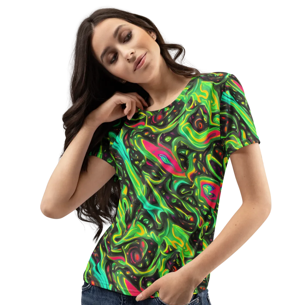 Luminous Ooze on Women's Crew Neck T-Shirt — Left Front