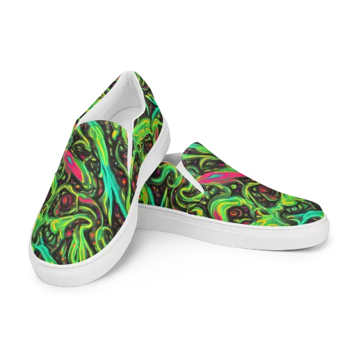 Luminous Ooze on a Men's Slip-On Canvas Shoes
