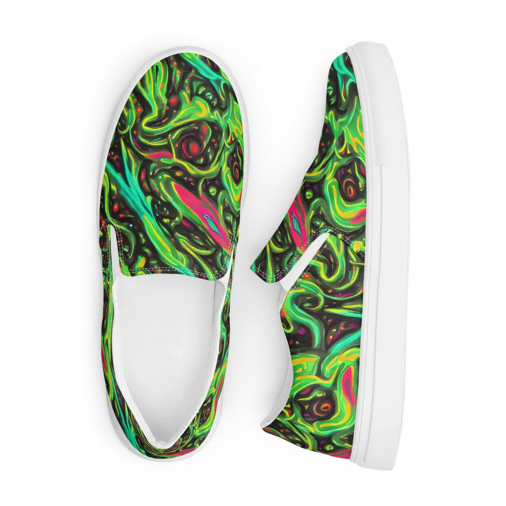 Luminous Ooze on Men's Slip-On Canvas Shoes — Front