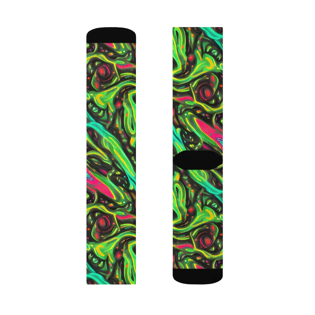 Luminous Ooze on Socks — Right Sock
