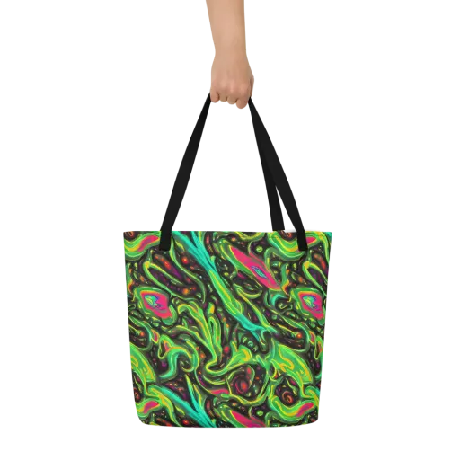 Luminous Ooze on a Large Tote Bag W/ Pocket