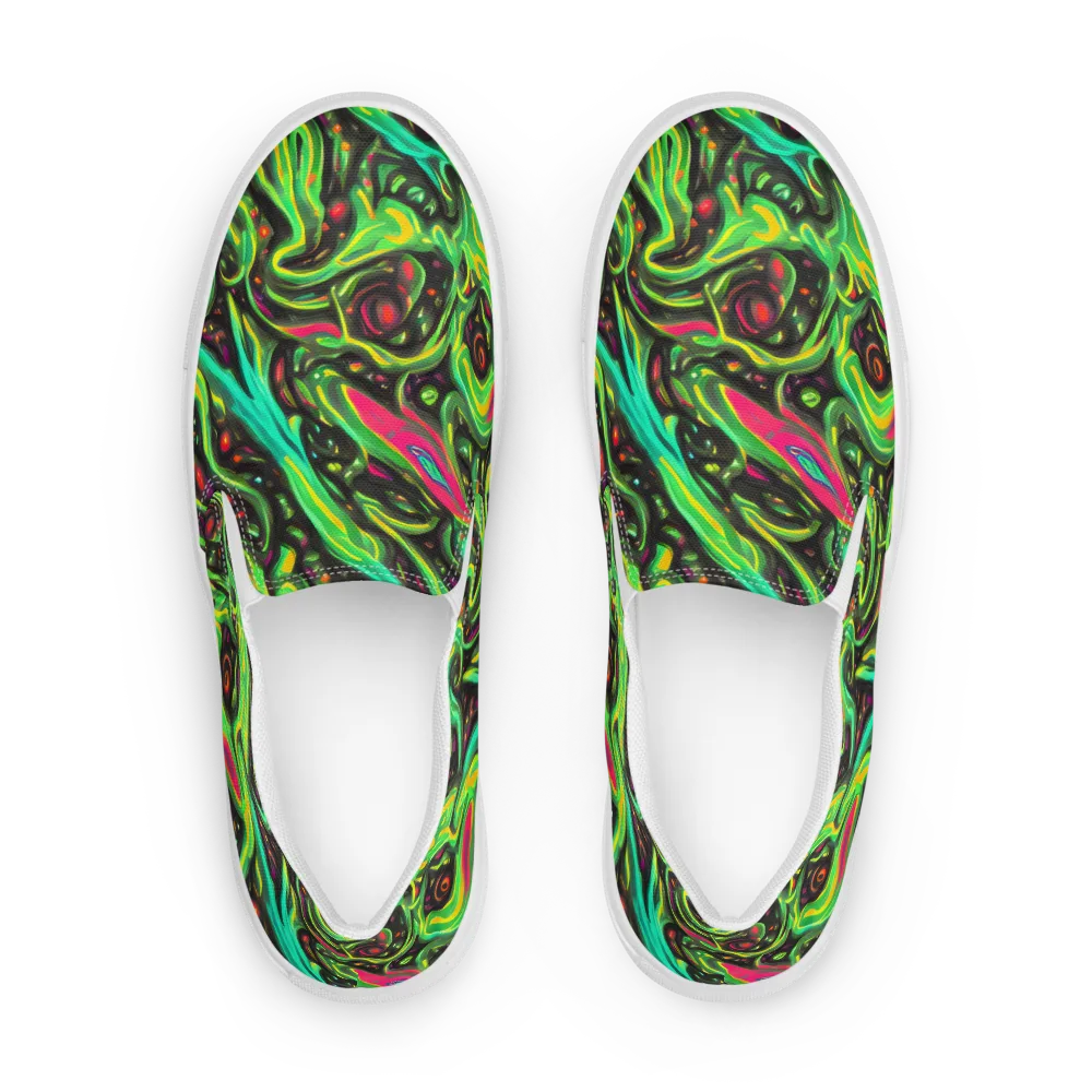 Luminous Ooze on Women's Slip-On Canvas Shoes — Front