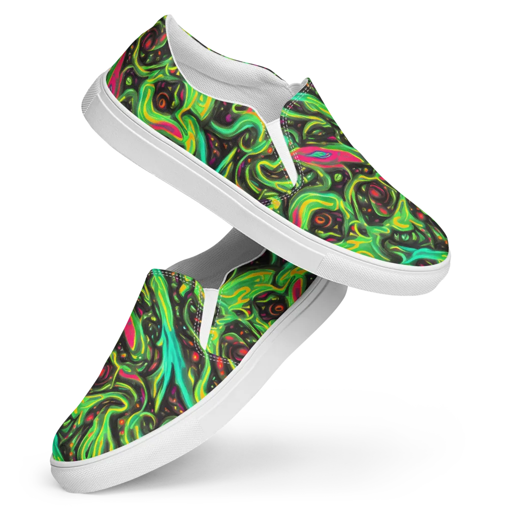 Luminous Ooze on Women's Slip-On Canvas Shoes — Front