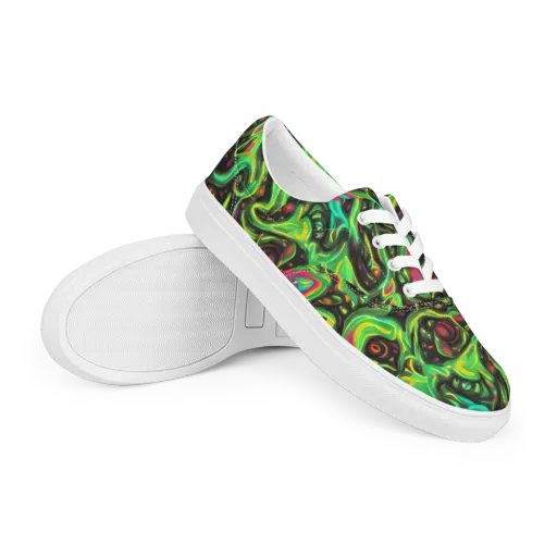 Luminous Ooze on a Men's Lace-Up Canvas Shoes