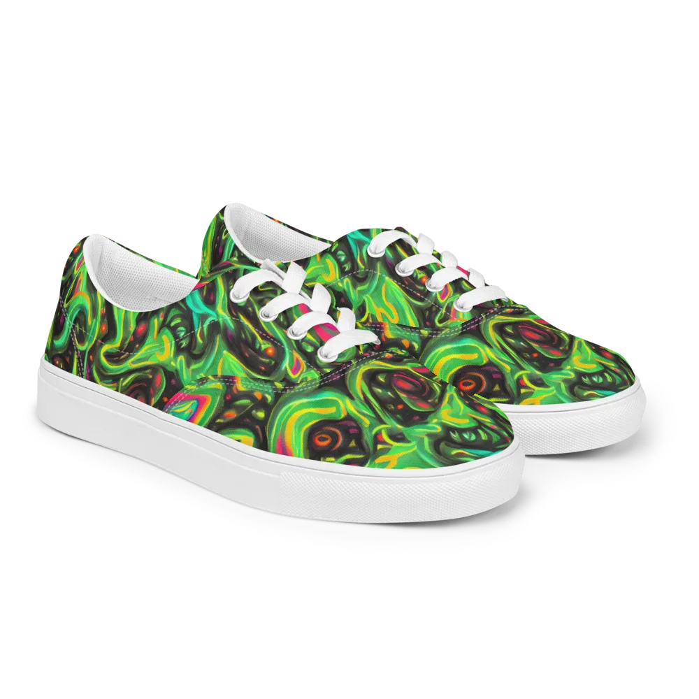 Luminous Ooze on Men's Lace-Up Canvas Shoes — Right Front