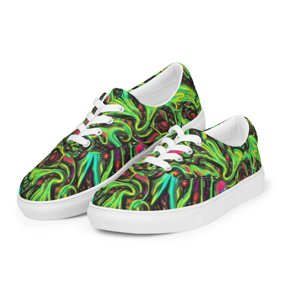 Luminous Ooze on Men's Lace-Up Canvas Shoes — Left Front