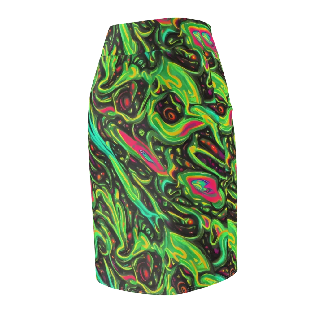 Luminous Ooze on Pencil Skirt — Back Side