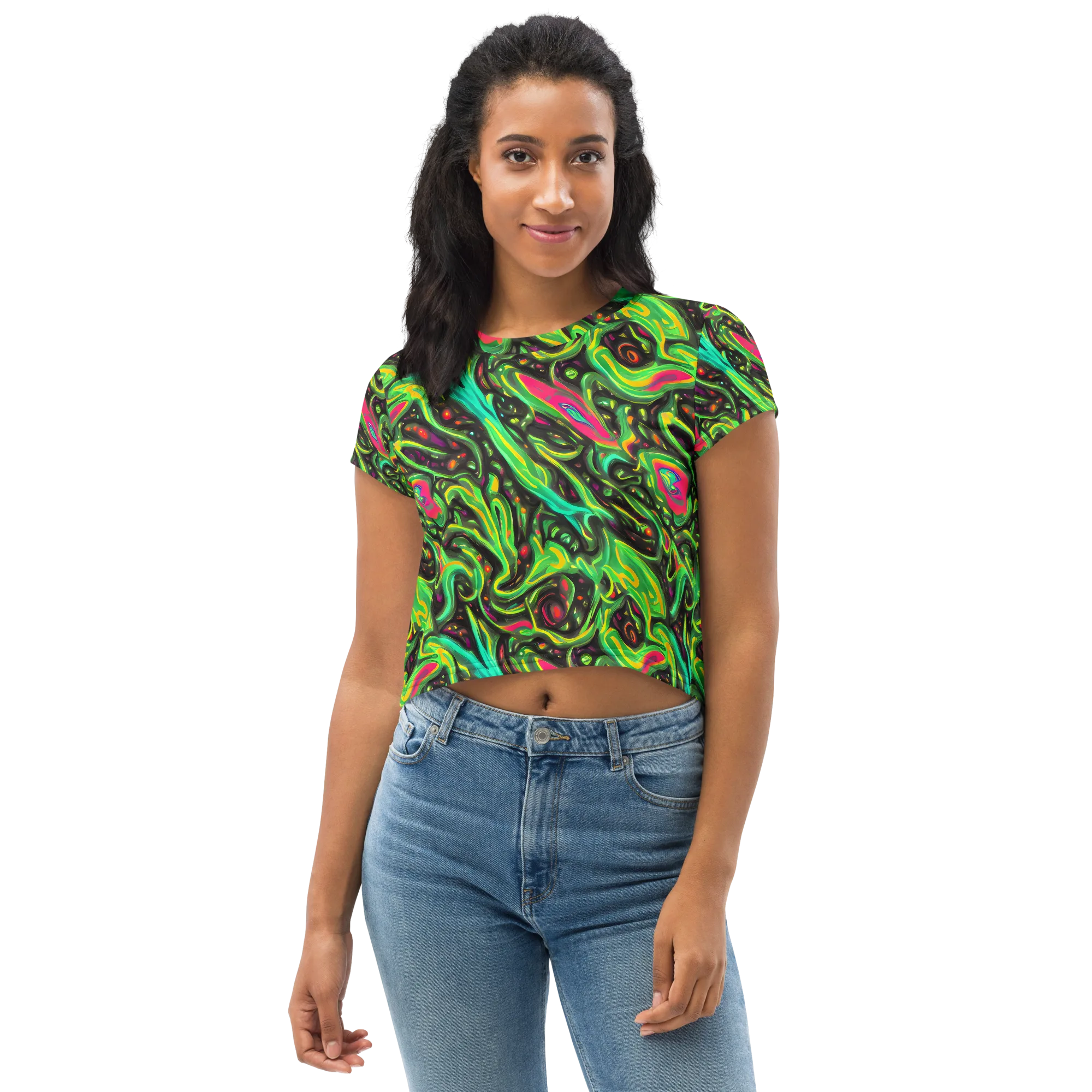 Luminous Ooze on Crop Tee — Front