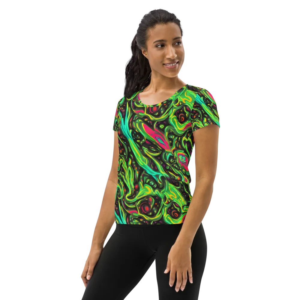 Luminous Ooze on Women's Athletic T-Shirt — Left