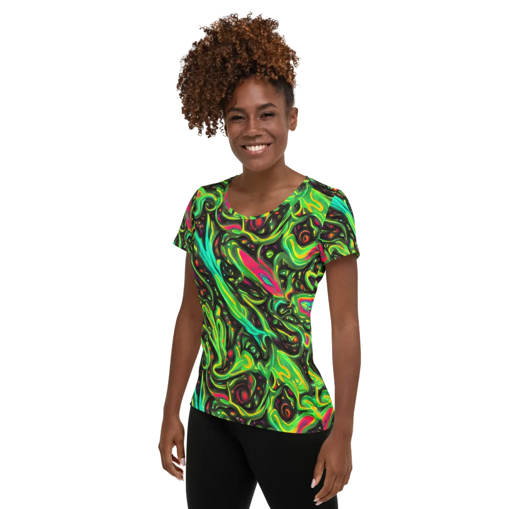 Luminous Ooze on Women's Athletic T-Shirt — Left