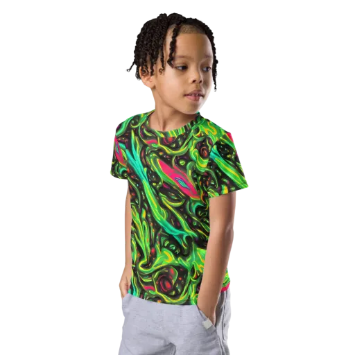 Luminous Ooze on a Kids Crew Neck T-Shirt