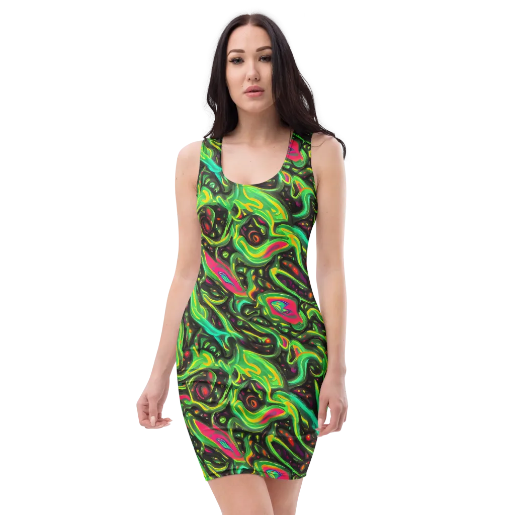 Luminous Ooze on Bodycon Dress — Front