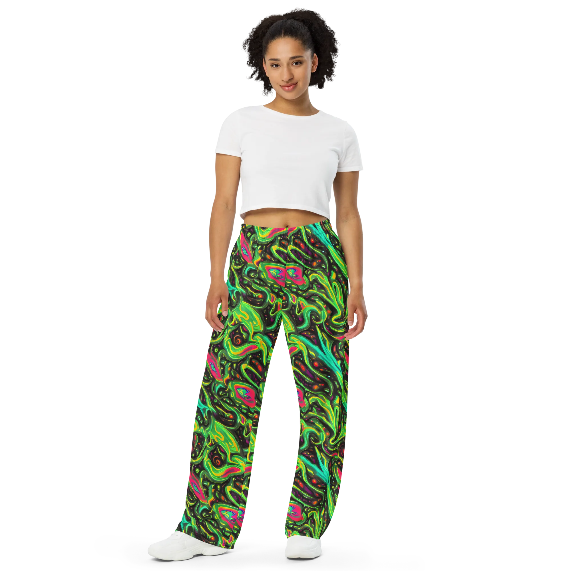 Luminous Ooze on Wide-Leg Pants — Front