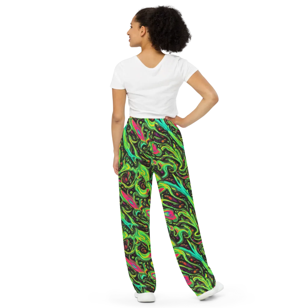 Luminous Ooze on Wide-Leg Pants — Back