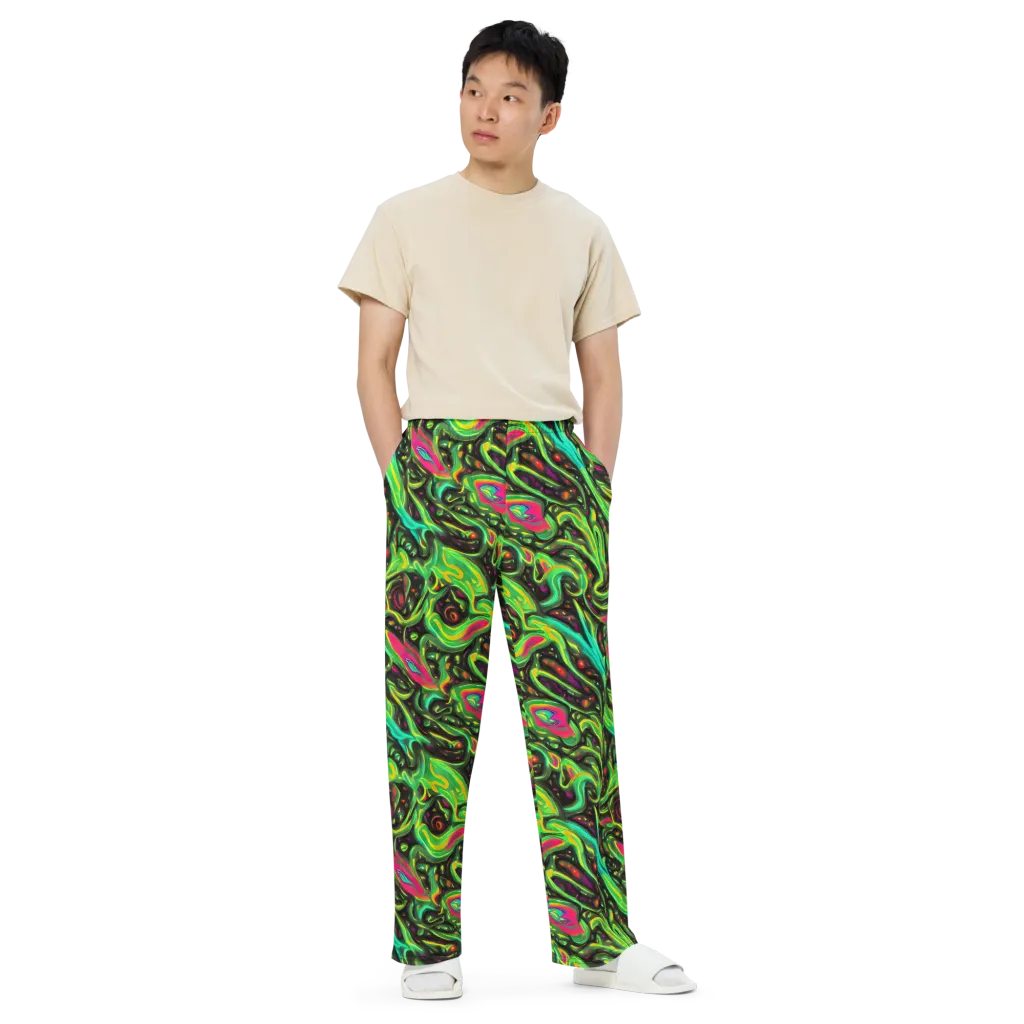 Luminous Ooze on Wide-Leg Pants — Front