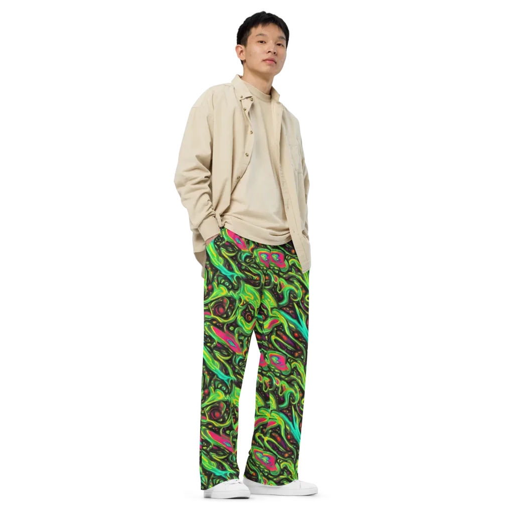 Luminous Ooze on Wide-Leg Pants — Right Front