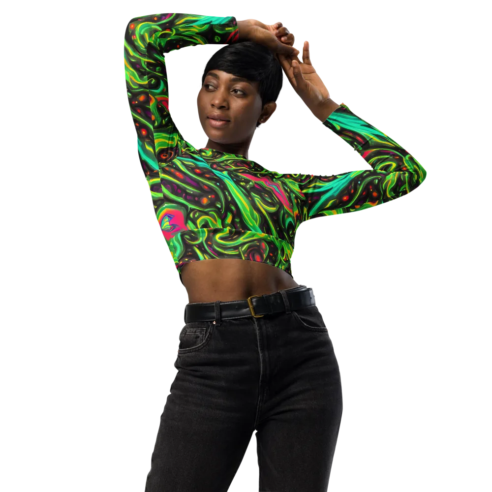 Luminous Ooze on Long Sleeve Crop Top — Front