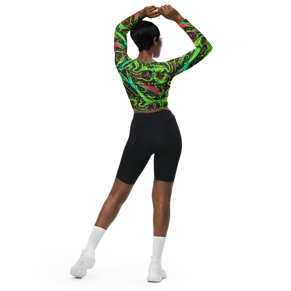 Luminous Ooze on Long Sleeve Crop Top — Back