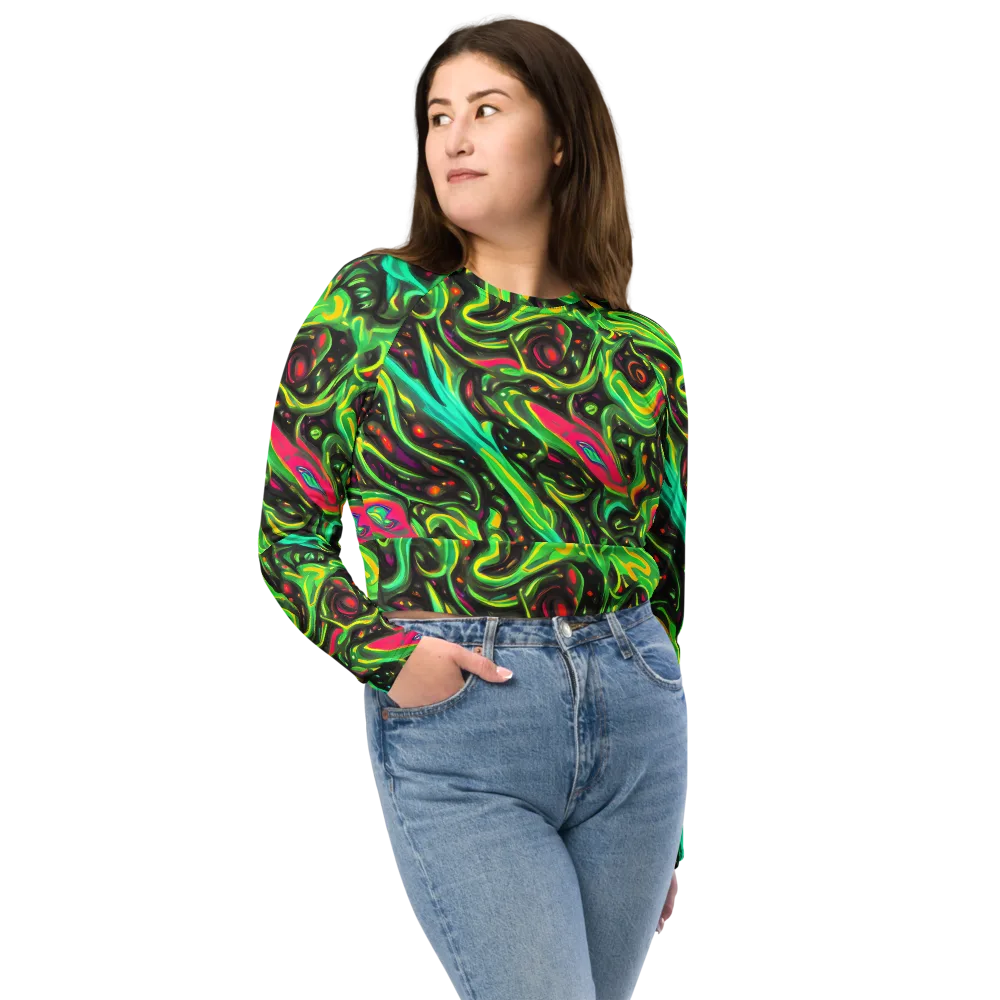 Luminous Ooze on Long Sleeve Crop Top — Front