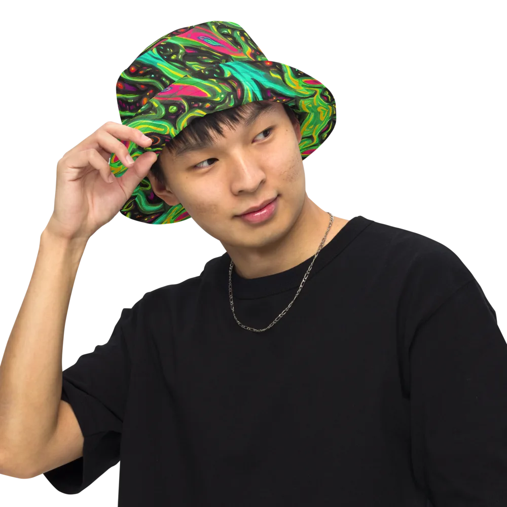 Luminous Ooze on Reversible Bucket Hat — Front Inside