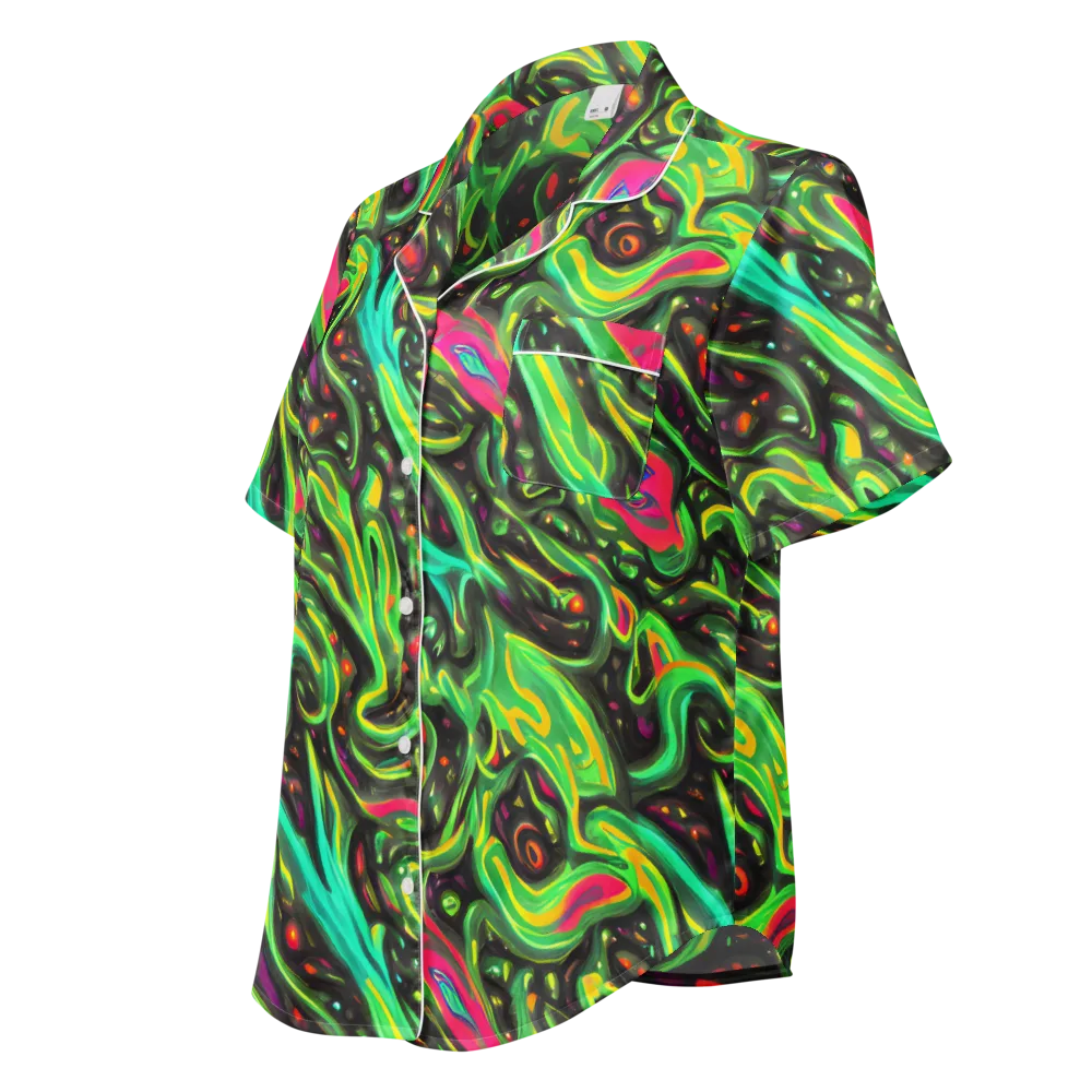 Luminous Ooze on Women's Short Sleeve Pajama Top — Left Front