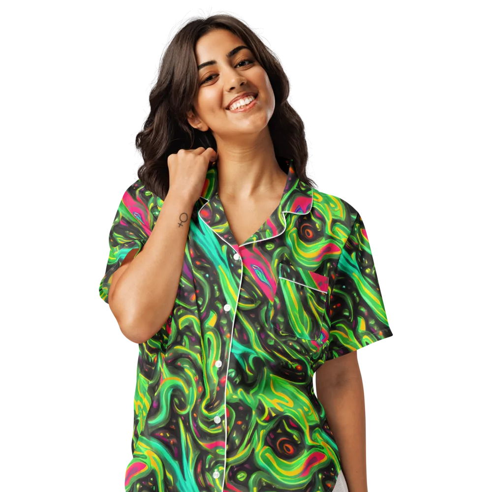 Luminous Ooze on Women's Short Sleeve Pajama Top — Front