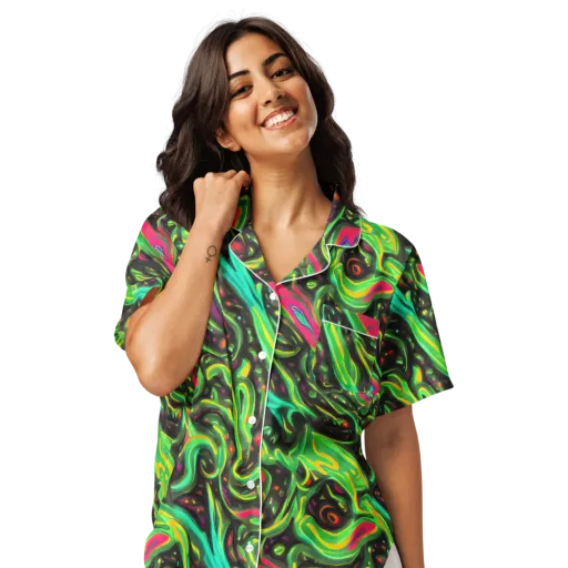 Luminous Ooze on a Women's Short Sleeve Pajama Top
