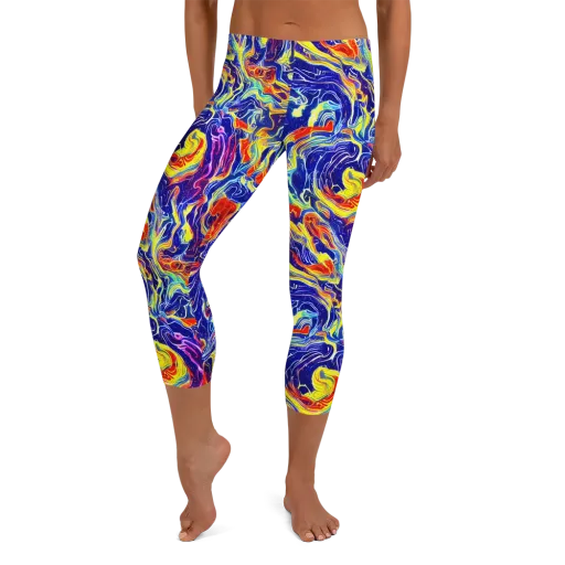Firework Ocean on a Capri Leggings