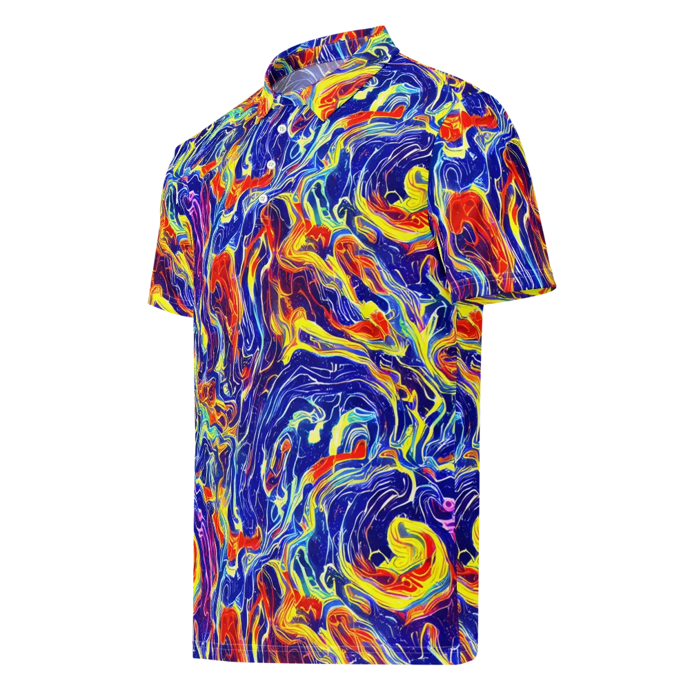 Firework Ocean on Men's Slim Fit Polo Shirt — Left Front