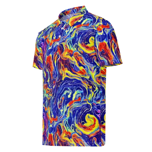 Firework Ocean on a Men's Slim Fit Polo Shirt