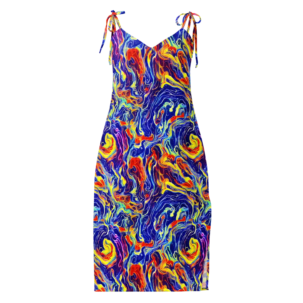 Firework Ocean on Slip Dress — Front