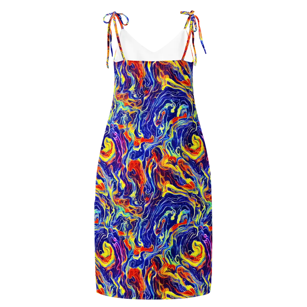 Firework Ocean on Slip Dress — Back