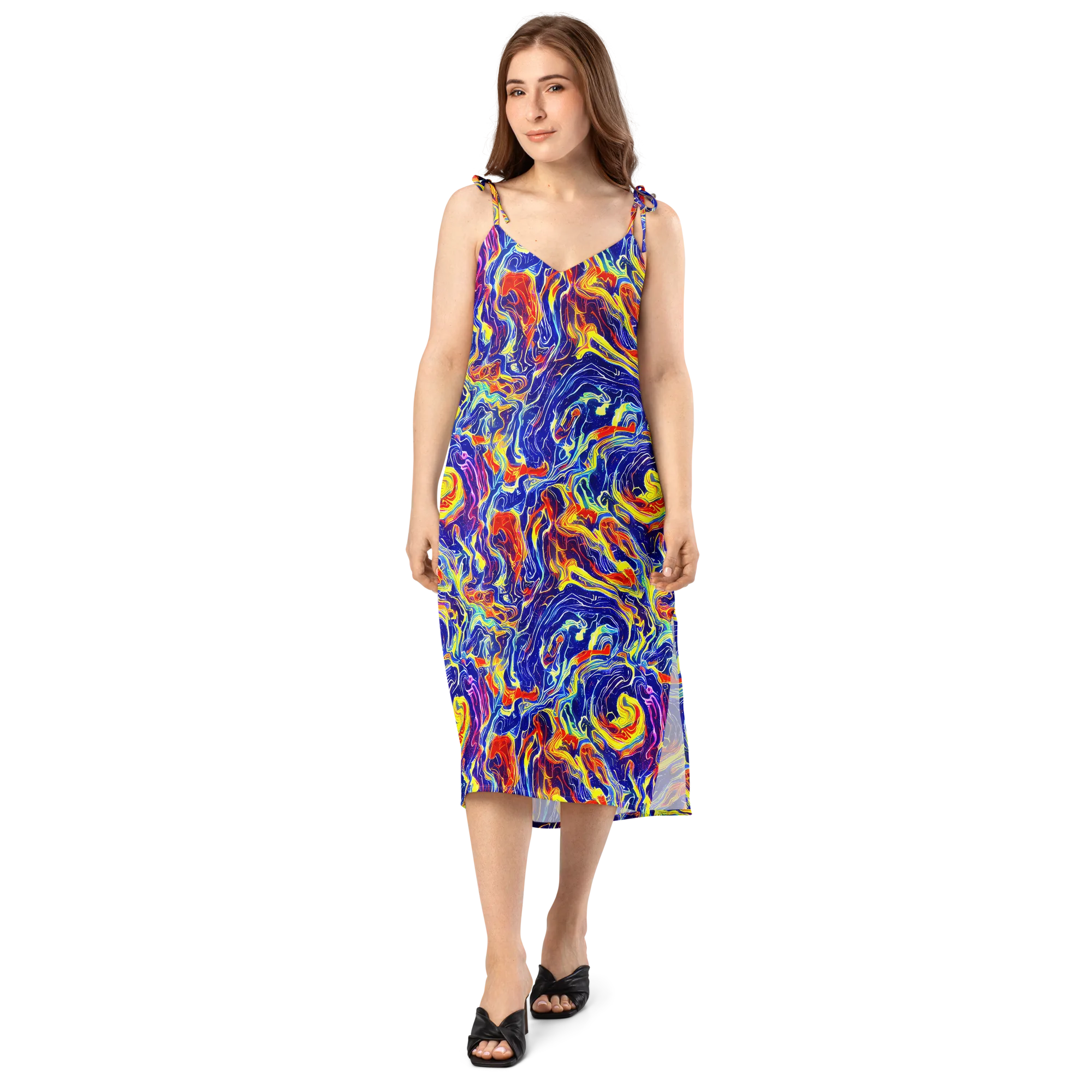 Firework Ocean on Slip Dress — Front
