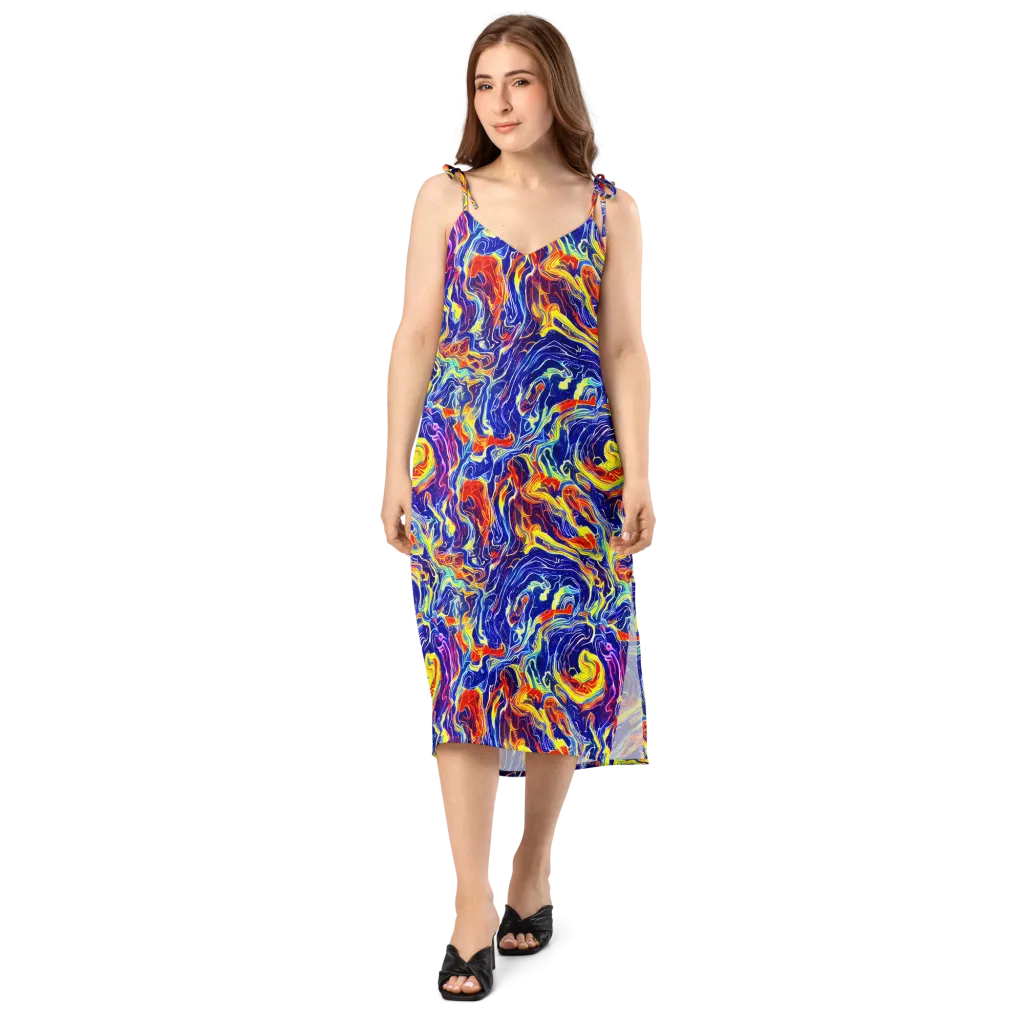 Firework Ocean on Slip Dress — Front