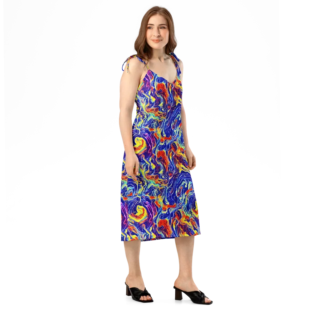 Firework Ocean on Slip Dress — Right Front