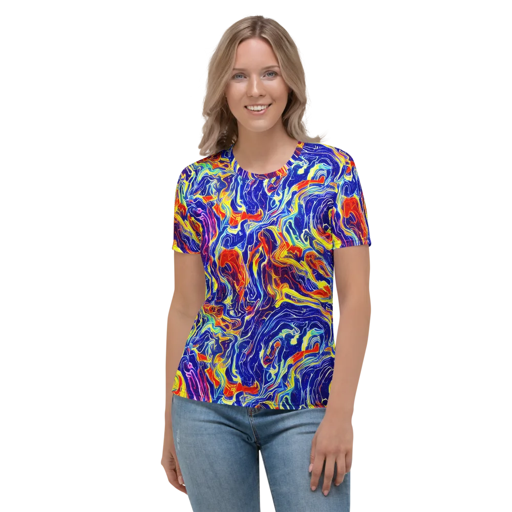 Firework Ocean on Women's Crew Neck T-Shirt — Front