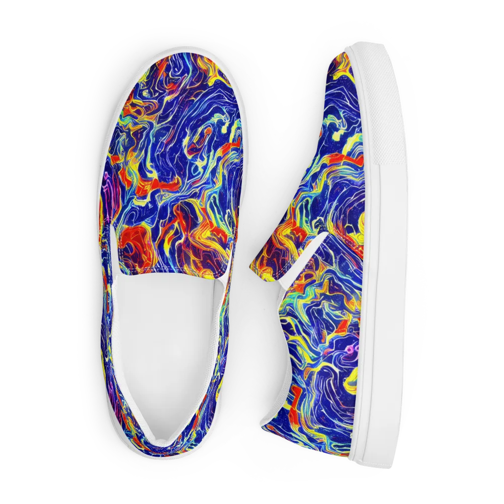 Firework Ocean on Men's Slip-On Canvas Shoes — Front