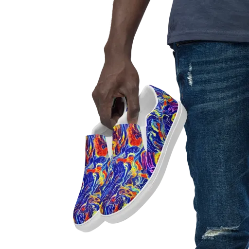 Firework Ocean on a Men's Slip-On Canvas Shoes