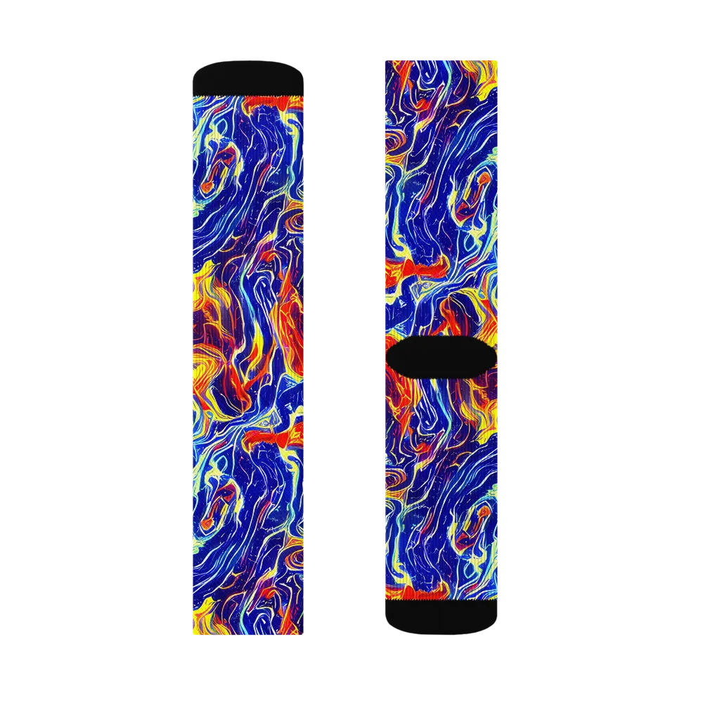 Firework Ocean on Socks — Left Sock