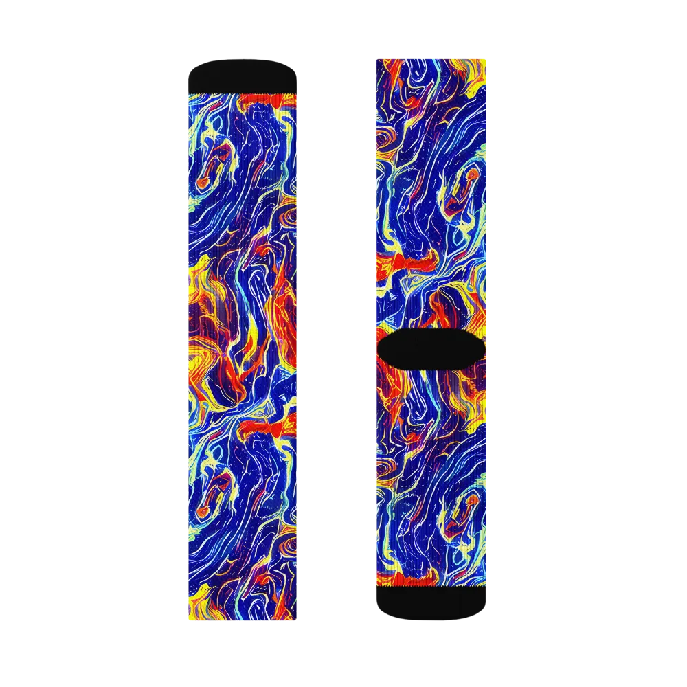Firework Ocean on Socks — Right Sock