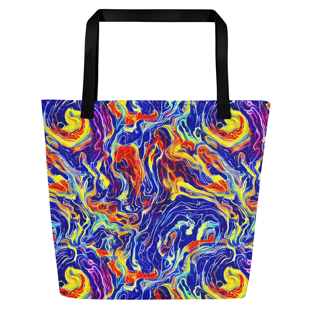 Firework Ocean on Large Tote Bag W/ Pocket — Front