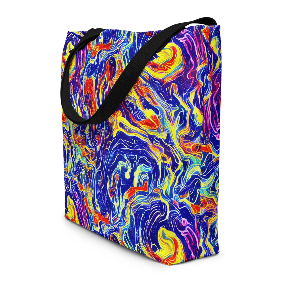 Firework Ocean on Large Tote Bag W/ Pocket — Front