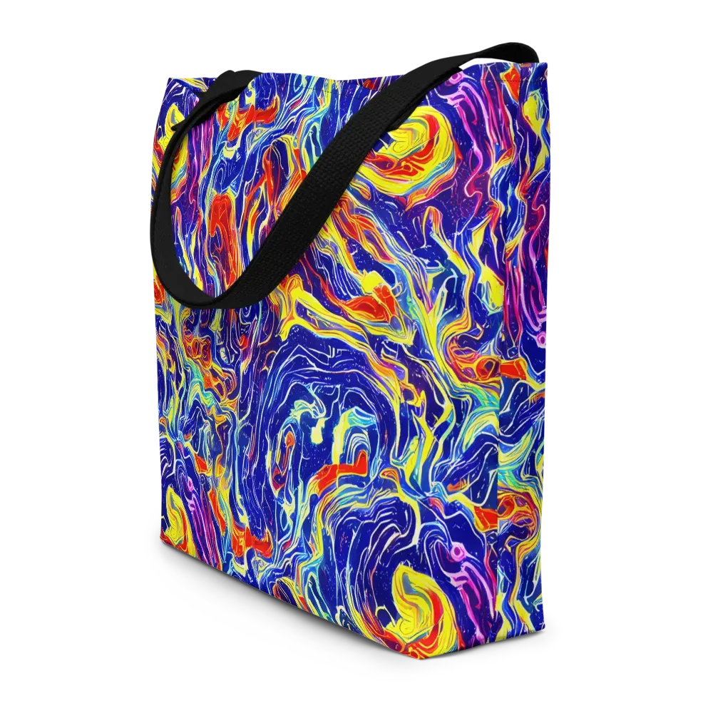 Firework Ocean on Large Tote Bag W/ Pocket — Front