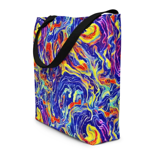 Firework Ocean on a Large Tote Bag W/ Pocket