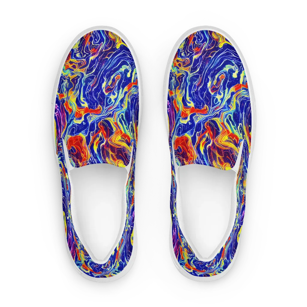 Firework Ocean on Women's Slip-On Canvas Shoes — Front