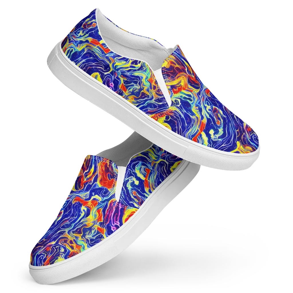 Firework Ocean on Women's Slip-On Canvas Shoes — Front