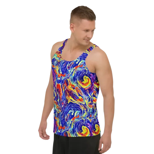 Firework Ocean on a Men's Tank Top