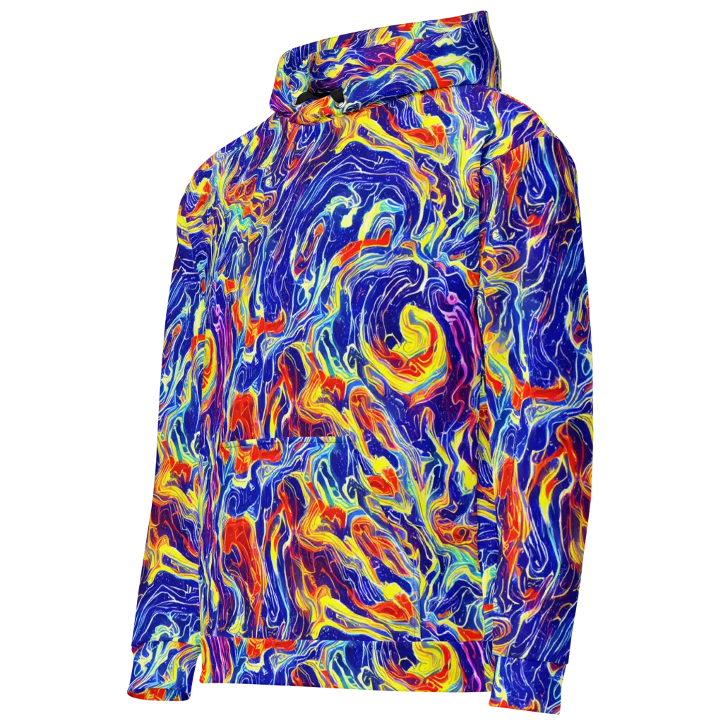 Firework Ocean on Cotton Hoodie — Left Front